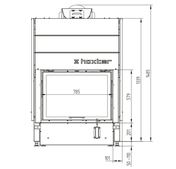 Hoxter Haka 78/57h Single Sided Woodfire - Image 3