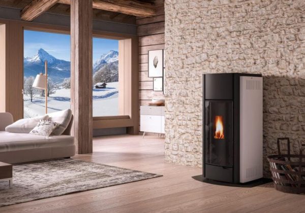 Palazzetti Pellet stove Ecofire Julie 12 air - White Steel