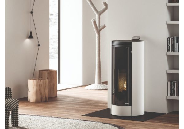 Palazzetti Pellet Stove Ecofire Melita 6kw - White Steel