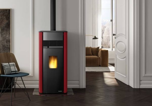 Palazzetti Pellet Stove Ecofire Aurora US 12 Air - Red Steel