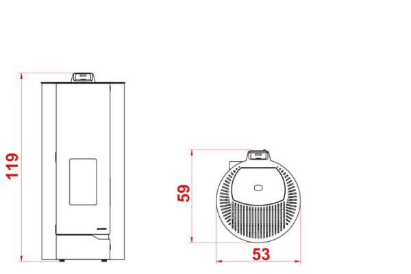 Palazzetti Nina 8kw - Light gray - Image 2